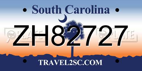 ZH82727 South Carolina License Plate