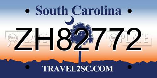 ZH82772 South Carolina License Plate