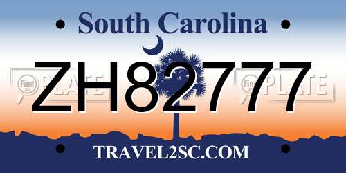 ZH82777 South Carolina License Plate