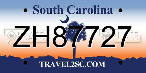 ZH87727 South Carolina License Plate