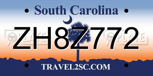 ZH8Z772 South Carolina License Plate