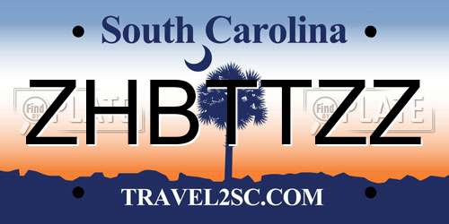 ZHBTTZZ South Carolina License Plate