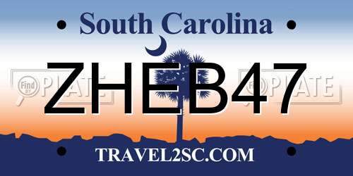 ZHEB47 South Carolina License Plate