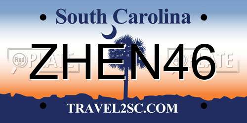 ZHEN46 South Carolina License Plate