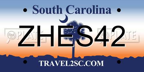 ZHES42 South Carolina License Plate
