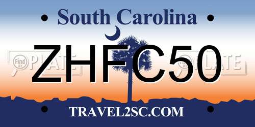 ZHFC50 South Carolina License Plate