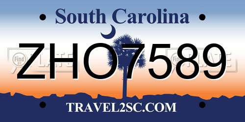 ZHO7589 South Carolina License Plate