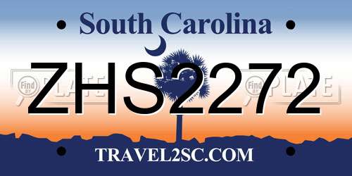 ZHS2272 South Carolina License Plate