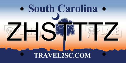 ZHSTTTZ South Carolina License Plate