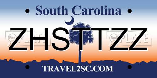 ZHSTTZZ South Carolina License Plate