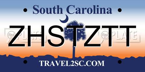 ZHSTZTT South Carolina License Plate