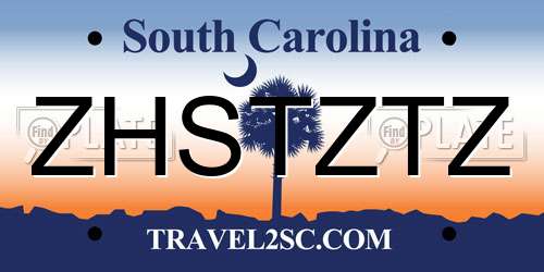 ZHSTZTZ South Carolina License Plate