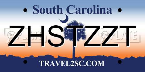 ZHSTZZT South Carolina License Plate