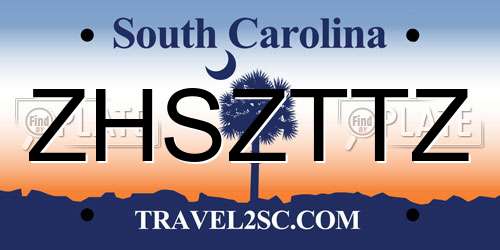 ZHSZTTZ South Carolina License Plate