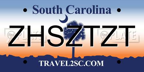 ZHSZTZT South Carolina License Plate