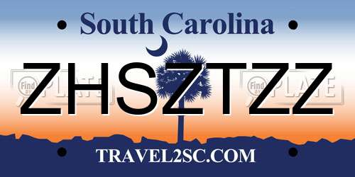 ZHSZTZZ South Carolina License Plate