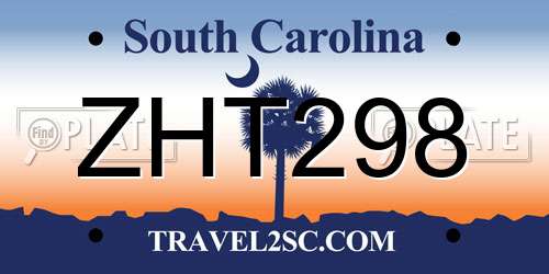 ZHT298 South Carolina License Plate