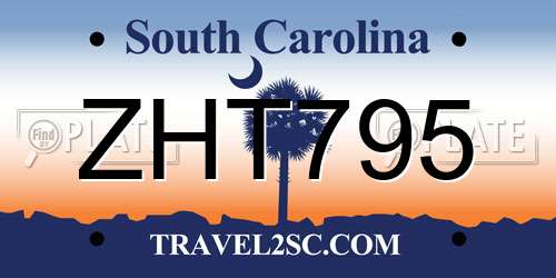 ZHT795 South Carolina License Plate