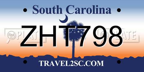 ZHT798 South Carolina License Plate