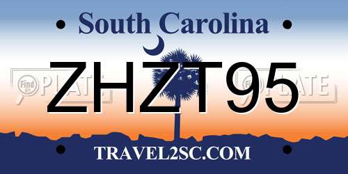 ZHZT95 South Carolina License Plate