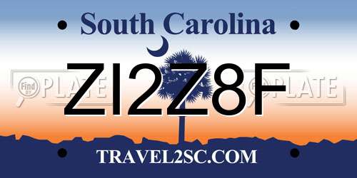 ZI2Z8F South Carolina License Plate