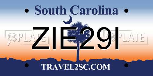 ZIE29I South Carolina License Plate
