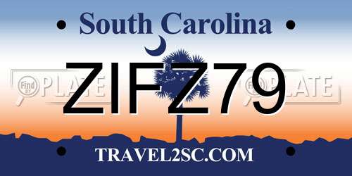 ZIFZ79 South Carolina License Plate