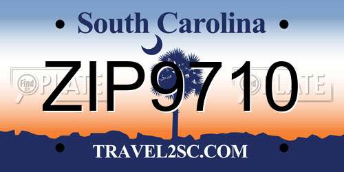 ZIP9710 South Carolina License Plate