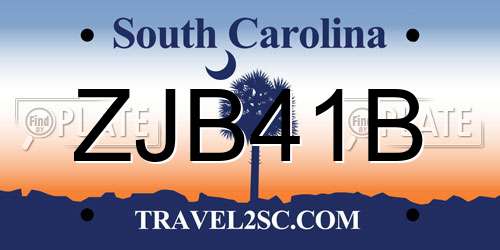 ZJB41B South Carolina License Plate