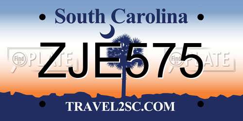 ZJE575 South Carolina License Plate