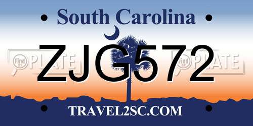 ZJG572 South Carolina License Plate