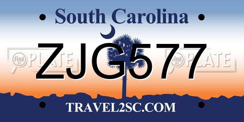 ZJG577 South Carolina License Plate