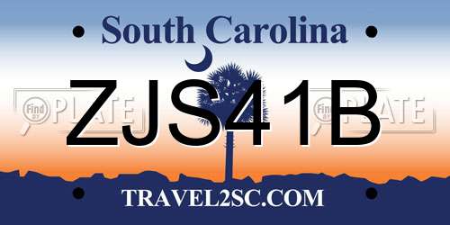 ZJS41B South Carolina License Plate