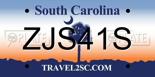 ZJS41S South Carolina License Plate