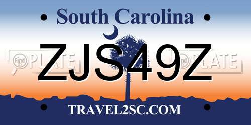 ZJS49Z South Carolina License Plate