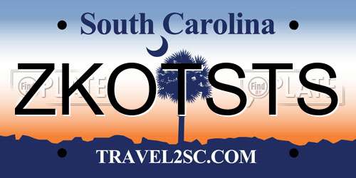 ZKOTSTS South Carolina License Plate