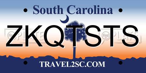ZKQTSTS South Carolina License Plate