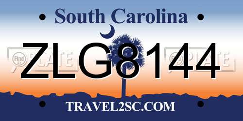 ZLG8144 South Carolina License Plate