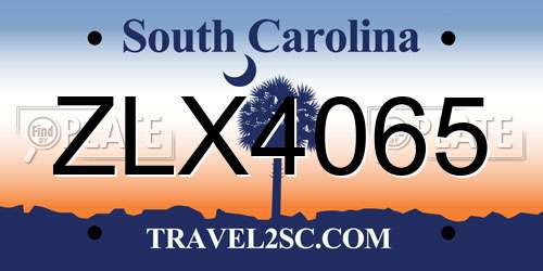 ZLX4065 South Carolina License Plate