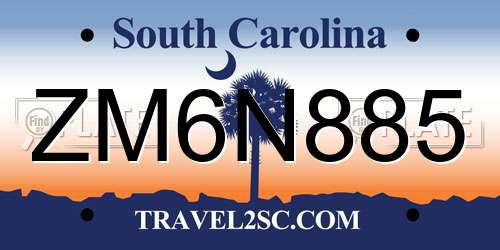 ZM6N885 South Carolina License Plate