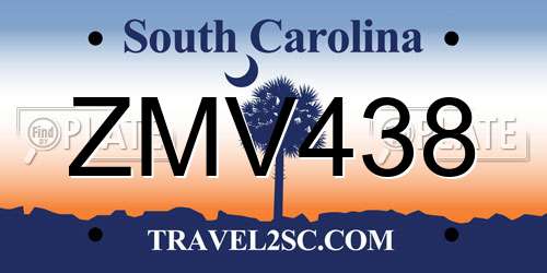 ZMV438 South Carolina License Plate