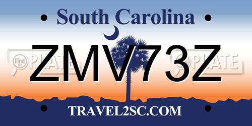 ZMV73Z South Carolina License Plate