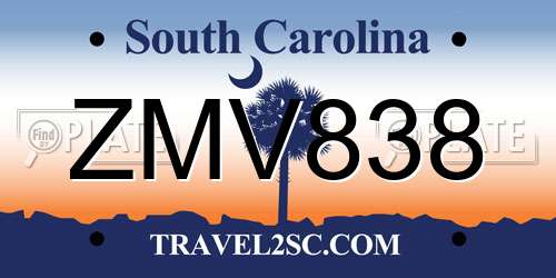 ZMV838 South Carolina License Plate