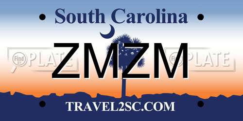 ZMZM South Carolina License Plate