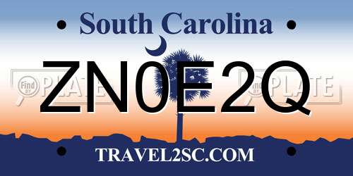 ZN0E2Q South Carolina License Plate