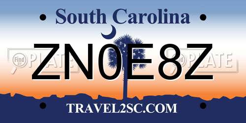 ZN0E8Z South Carolina License Plate