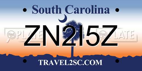 ZN2I5Z South Carolina License Plate