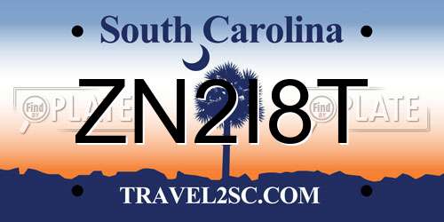 ZN2I8T South Carolina License Plate