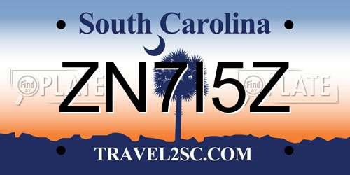 ZN7I5Z South Carolina License Plate