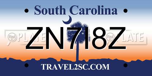 ZN7I8Z South Carolina License Plate